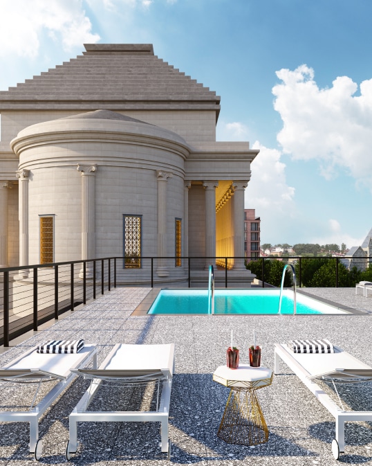 Rooftop luxury pool